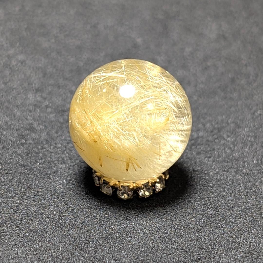 【濃密・濃厚】ゴールドルチルクォーツ 粒売り 12ミリ 水晶 お守り効果 天然石