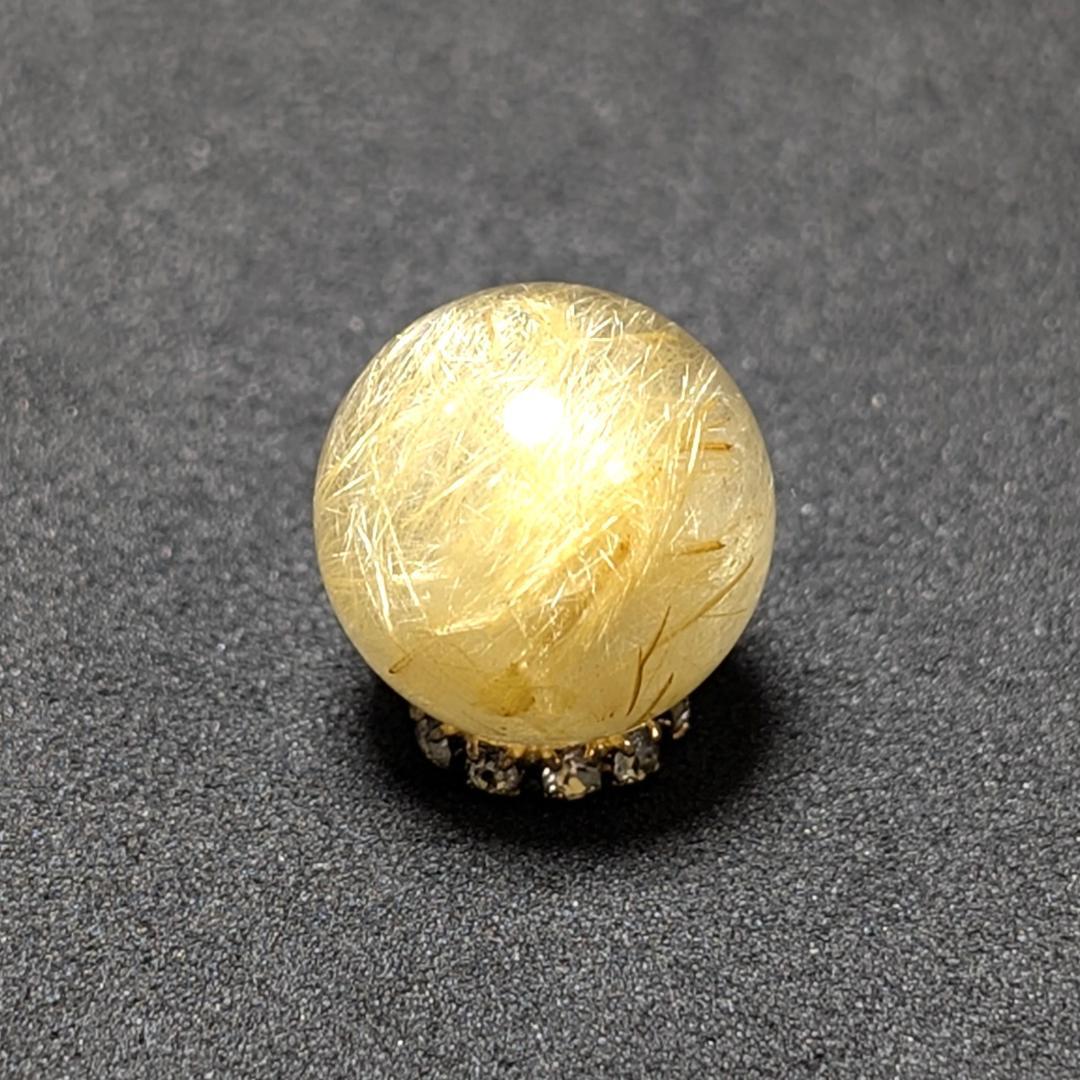 【濃密・濃厚】ゴールドルチルクォーツ 粒売り 12ミリ 水晶 お守り効果 天然石