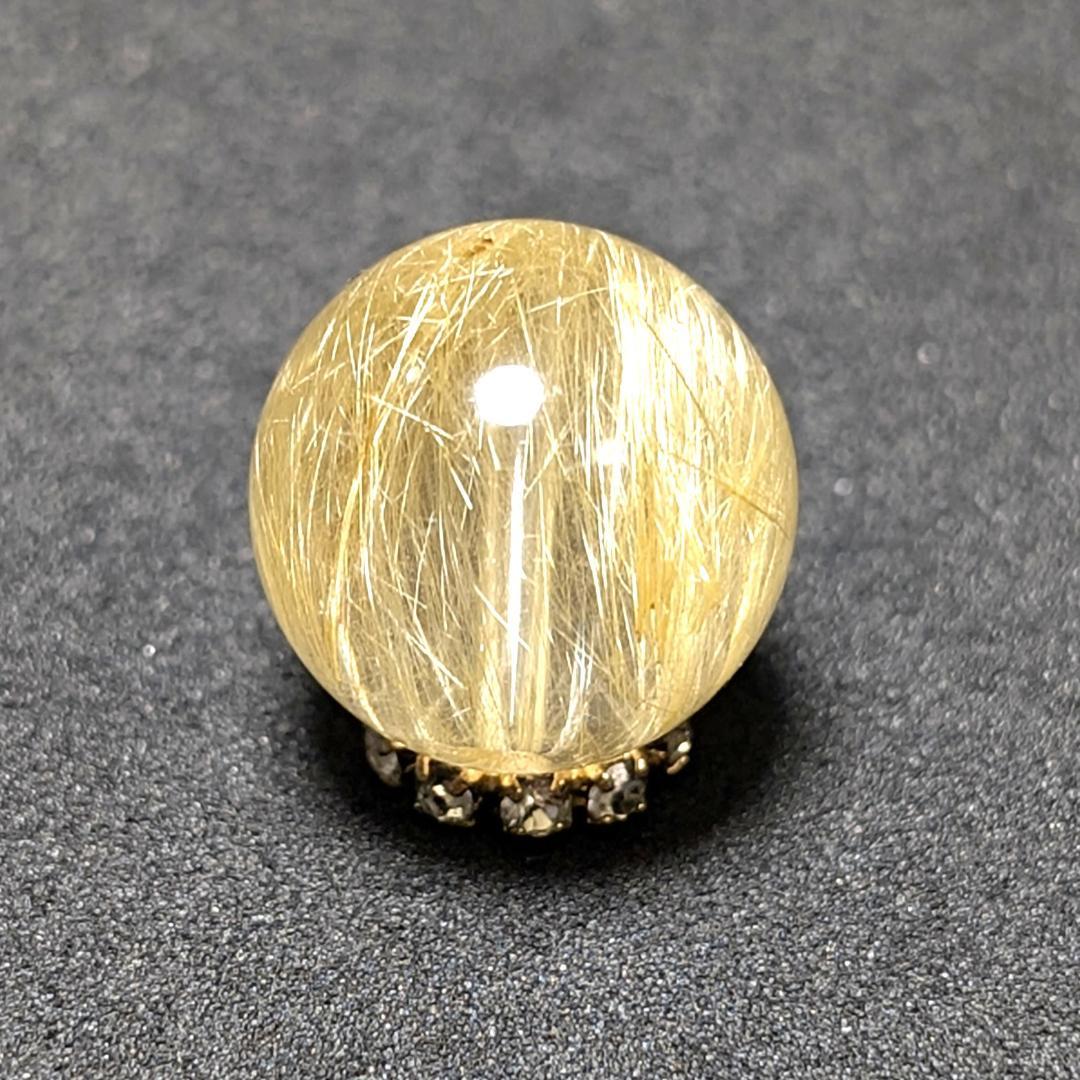 【濃密・濃厚】ゴールドルチルクォーツ 粒売り 12ミリ 水晶 お守り効果 天然石