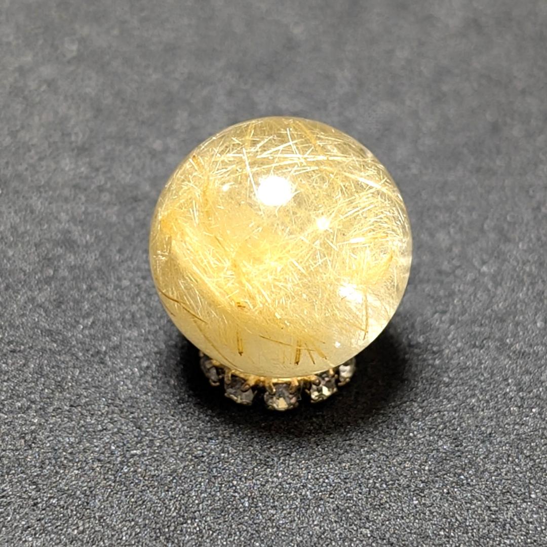 【濃密・濃厚】ゴールドルチルクォーツ 粒売り 12ミリ 水晶 お守り効果 天然石