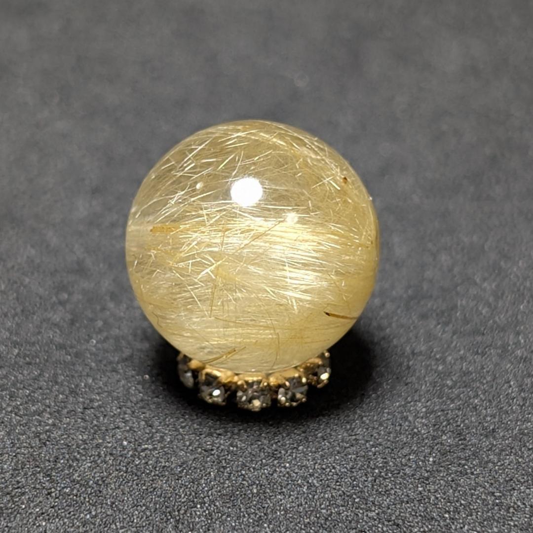 【濃密・濃厚】ゴールドルチルクォーツ 粒売り 12ミリ 水晶 お守り効果 天然石