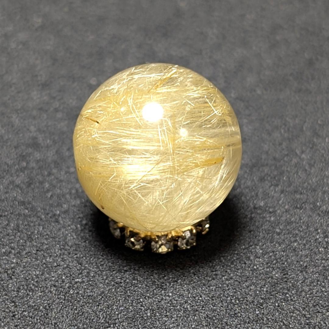 【濃密・濃厚】ゴールドルチルクォーツ 粒売り 12ミリ 水晶 お守り効果 天然石