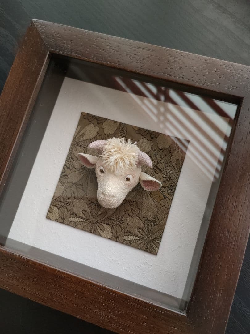 専用ページ　干支　創作人形　インテリア　正月飾り　額装　木製　丑　未　2点