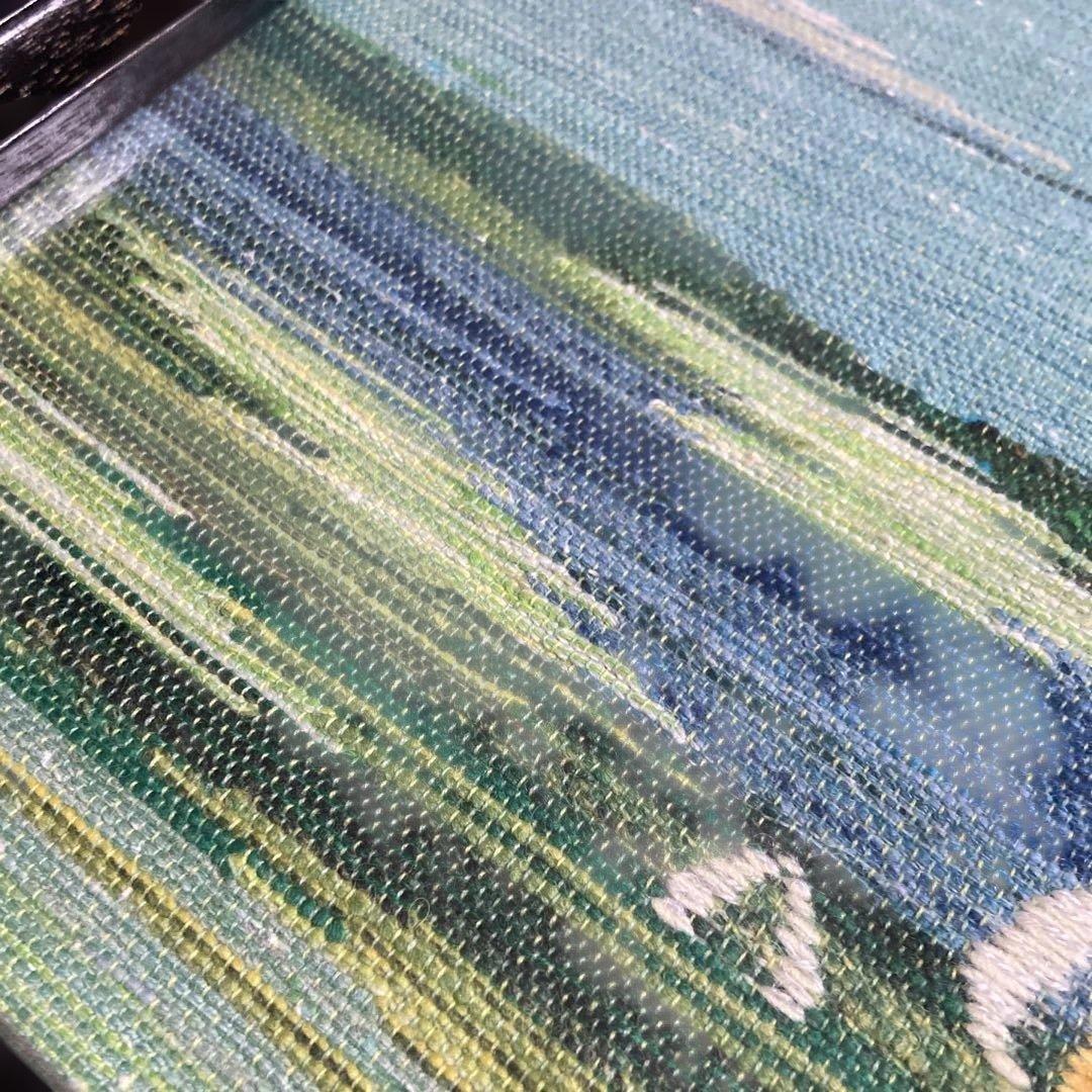 優佳良織」ミズバショウ（つづれ）北海道 手芸工芸品 風景刺繍小型黒