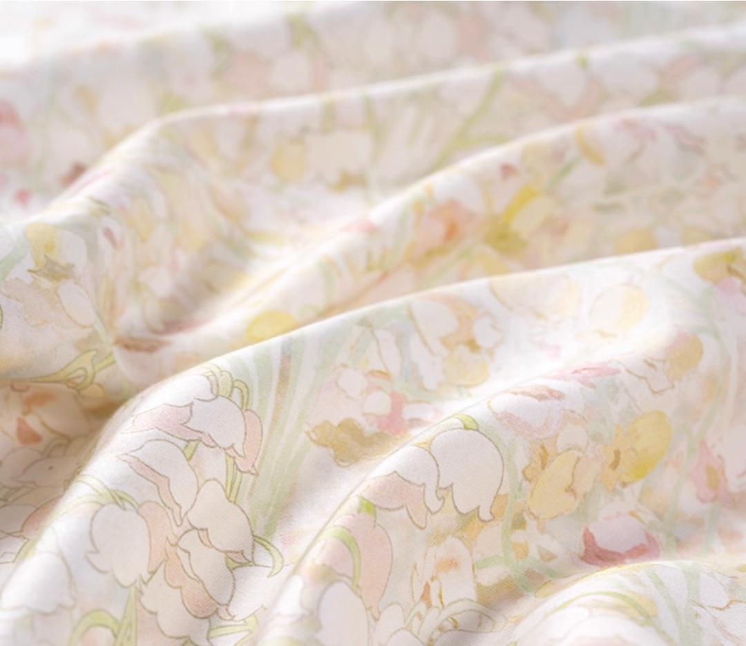 サイズオーダー可 すずらん エジプト超長綿 600TC ベッドシーツ ４点セット