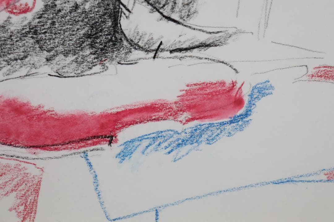 真作保証 ポール・ギヤマン 「馬に鳥に花にバイオリン」 肉筆 パステル