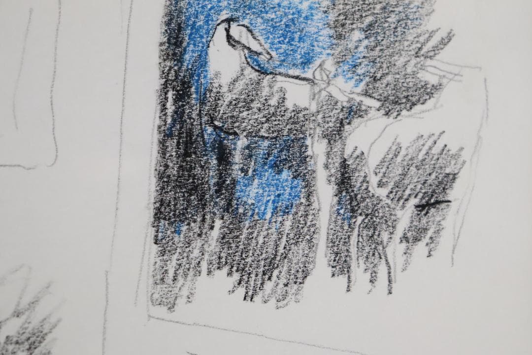 真作保証 ポール・ギヤマン 「馬に鳥に花にバイオリン」 肉筆 パステル