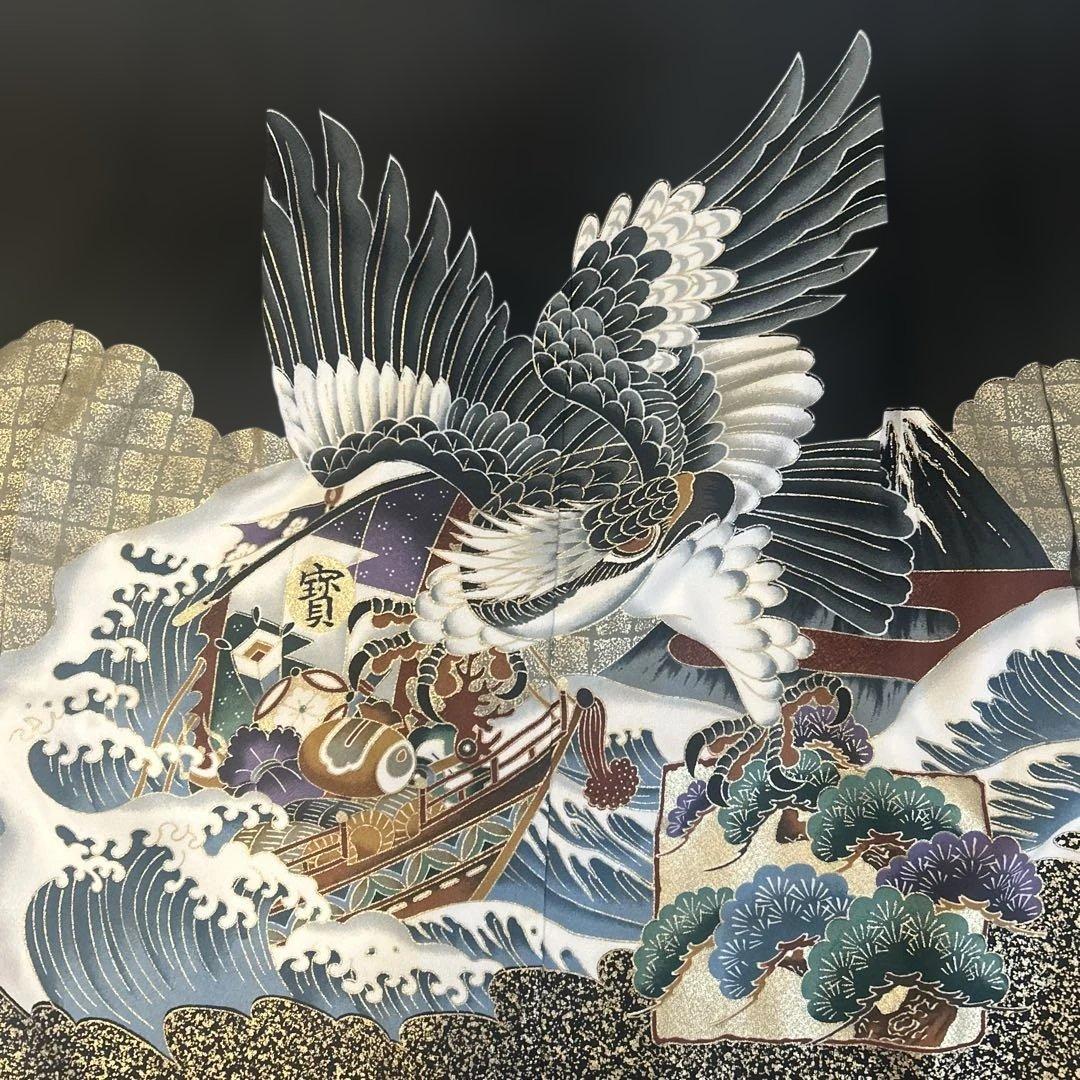 波と鷹　羽織袴　和服 七五三用