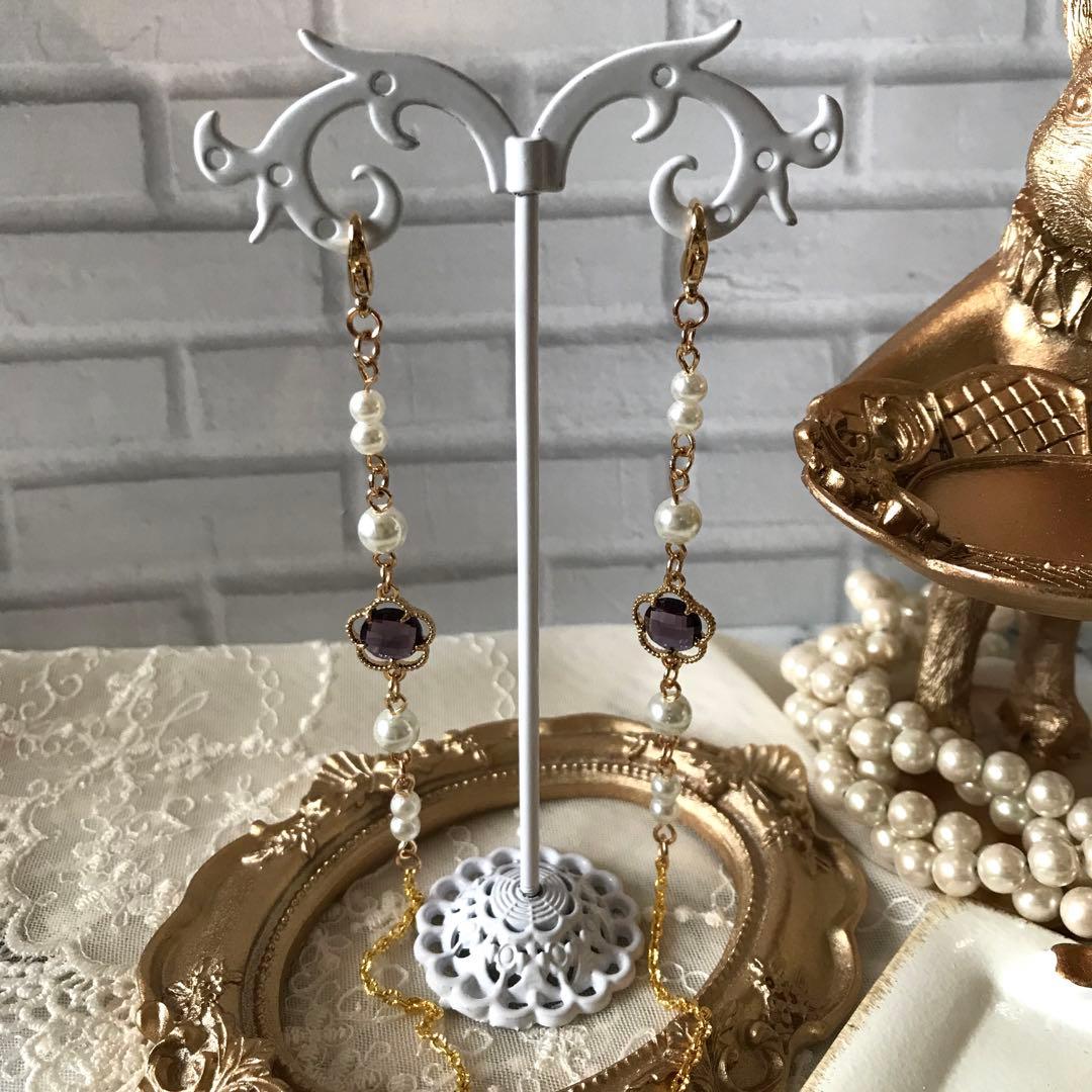 ♪539❤️ 花　ガラスストーン　パール　マスクチェーン　メガネチェーン