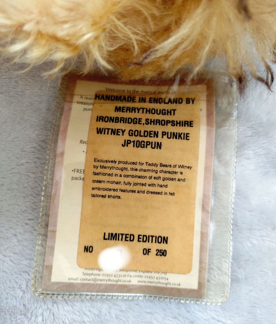 メリーソート ウィットニー限定 ゴールデンパンキー テディベア 10インチ