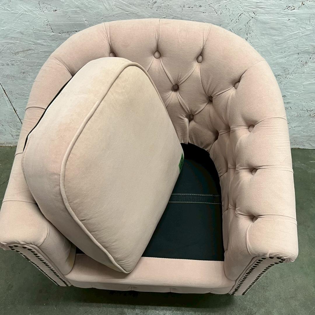 チェスターフィールド 1人掛けソファ ピンク VINCENT ④ A0605