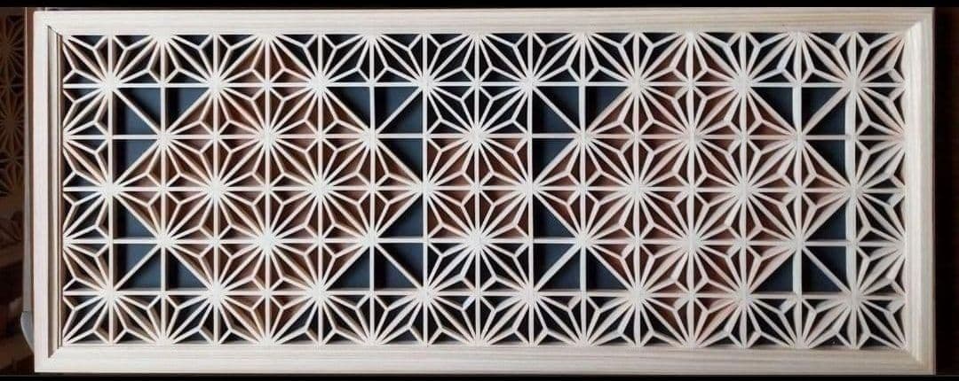 114❣️大特価❣️お買い得❣️ 麻の葉組子 2 枚一組 木製額縁