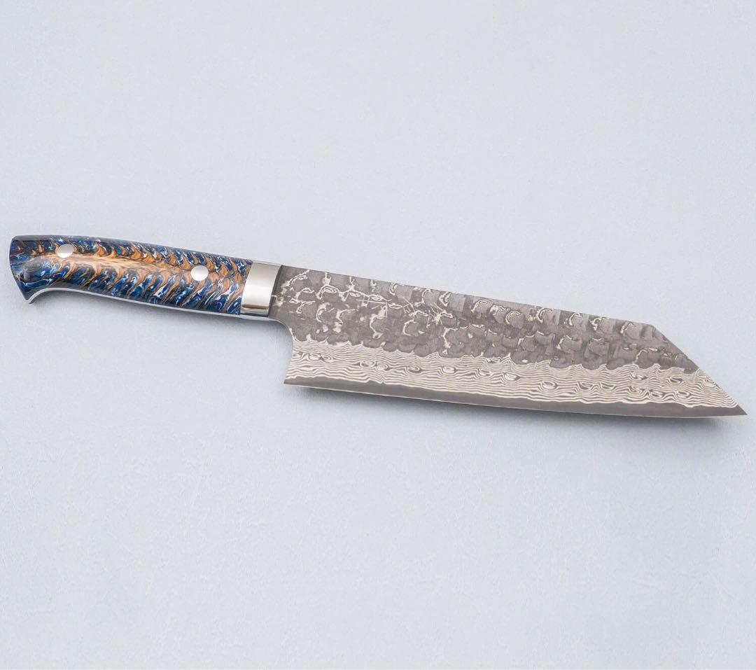 佐治武士　クロス槌目　黒打ち　vg10 文化180mm