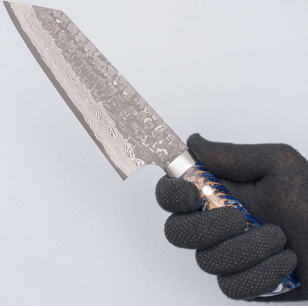 佐治武士　クロス槌目　黒打ち　vg10 文化180mm