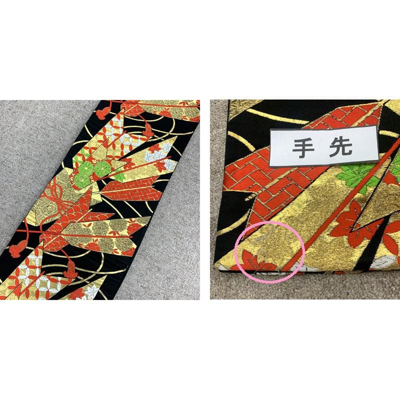 512ag35□七五三 七歳 女児 着物&袋帯 花車 絞染め 白赤□状態良好