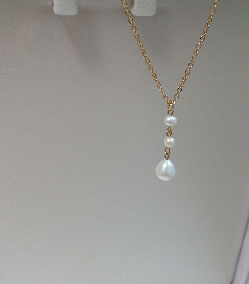 1512 魅力を引き出す✨ 細見え効果♡　淡水パールネックレス ハンドメイド