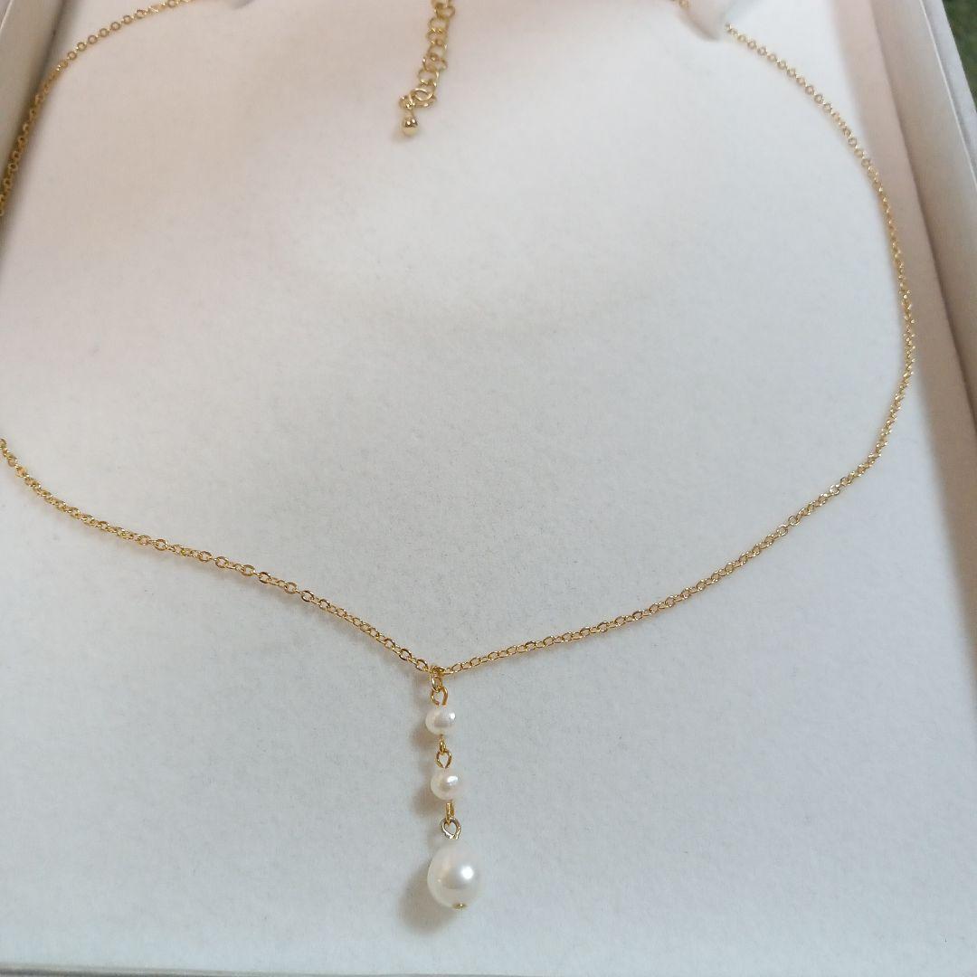 1512 魅力を引き出す✨ 細見え効果♡　淡水パールネックレス ハンドメイド