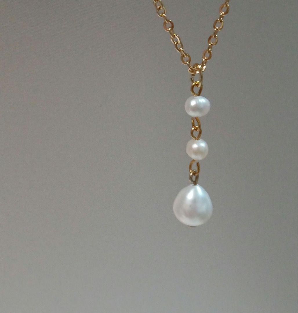 1512 魅力を引き出す✨ 細見え効果♡　淡水パールネックレス ハンドメイド