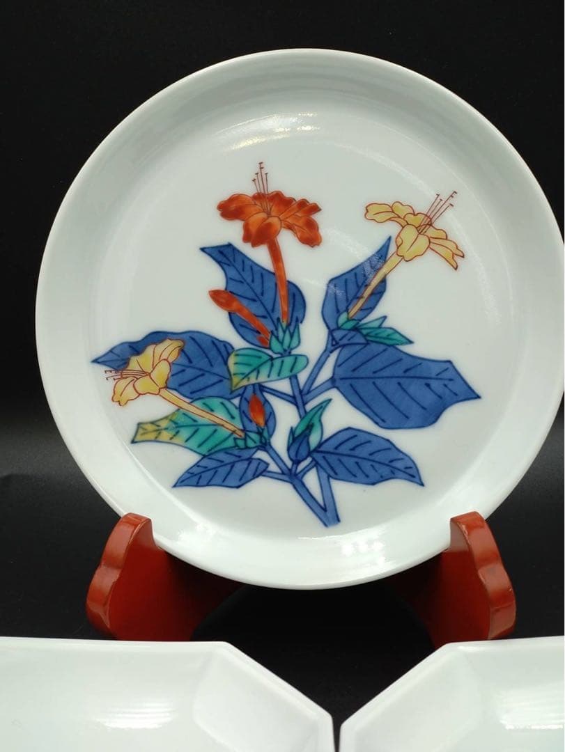 今泉今右衛門 飾皿 絵皿 3枚 苺絵図 草花絵図