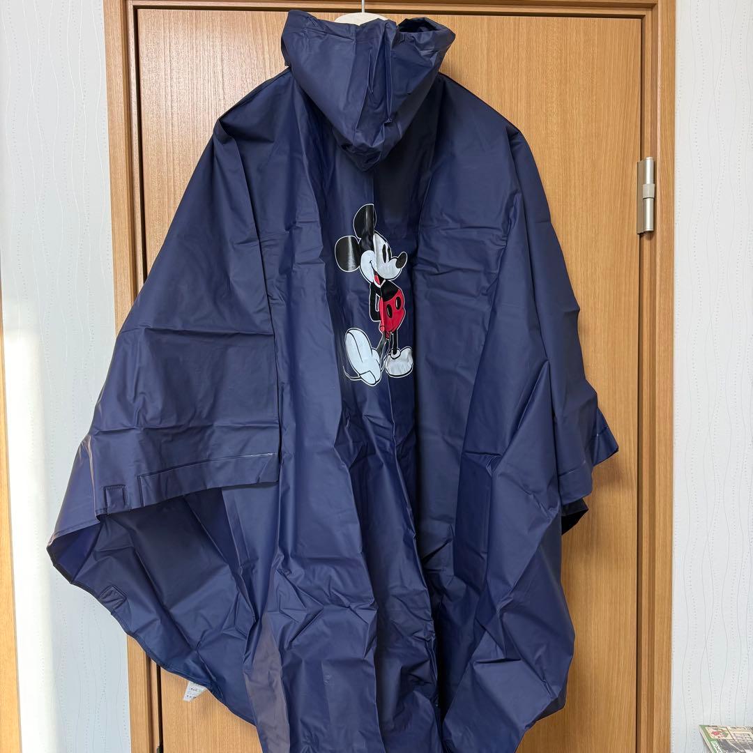 TDL限定品】ディズニー公式 ミッキー刺繍 レインポンチョ ネイビー