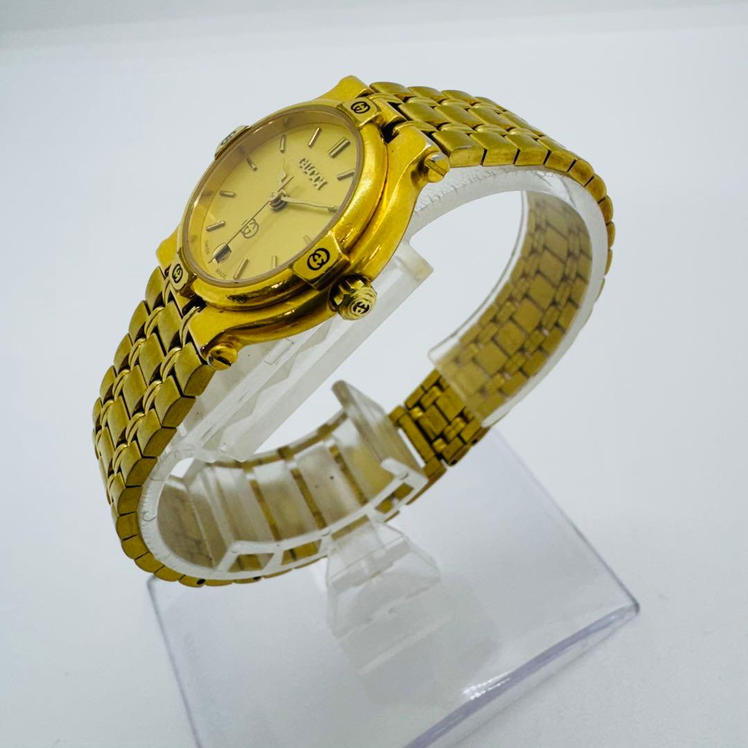 ✨GUCCI✨グッチ✨9200L✨デイト✨ゴールド文字盤✨レディース✨腕時計✨