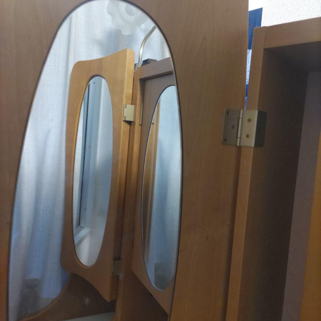 木目調 ドレッサー・鏡台 引き出し付き