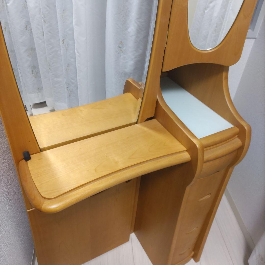 木目調 ドレッサー・鏡台 引き出し付き