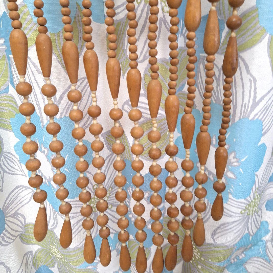 ヴィンテージ　昭和レトロ　玉のれん　のれん　珠のれん　無垢材