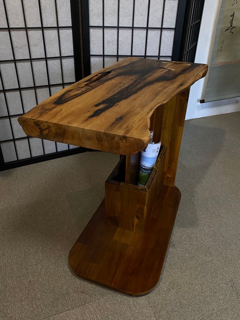 黒柿無垢材 アシンメトリック サイドテーブル