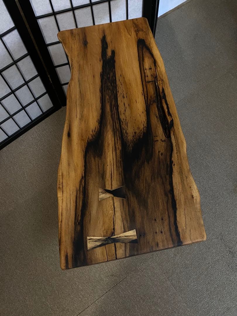 黒柿無垢材 アシンメトリック サイドテーブル