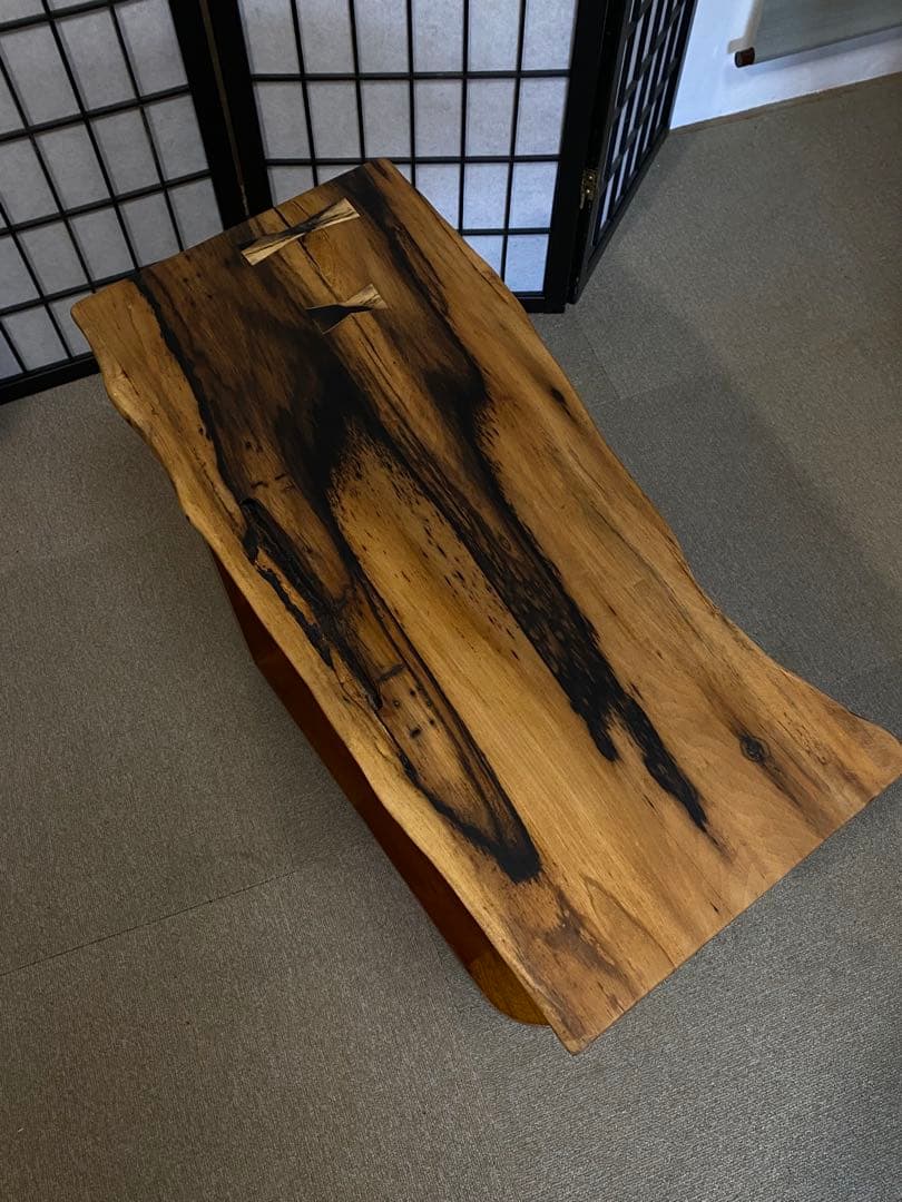 黒柿無垢材 アシンメトリック サイドテーブル