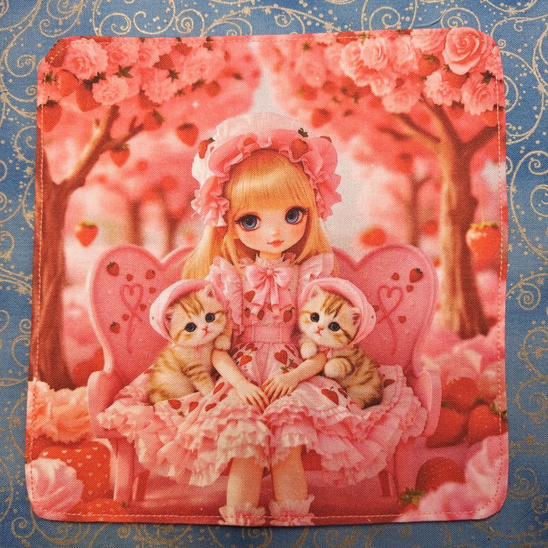 うきたん　ハンカチ　にゃんこさん柄