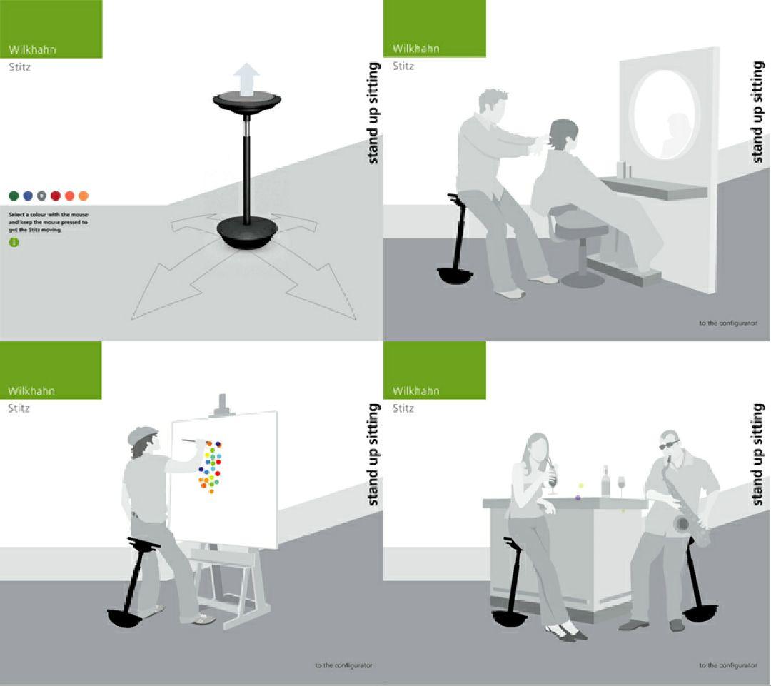 (スティッツ)ハーフシーティングチェア/ブラックフレーム/コルク 2脚セット①