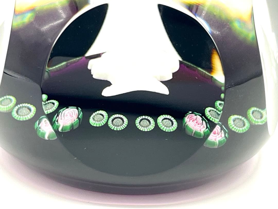 バカラ エリザベス女王 シルバージュビリー ミルフィオリ ペーパーウェイト 美品