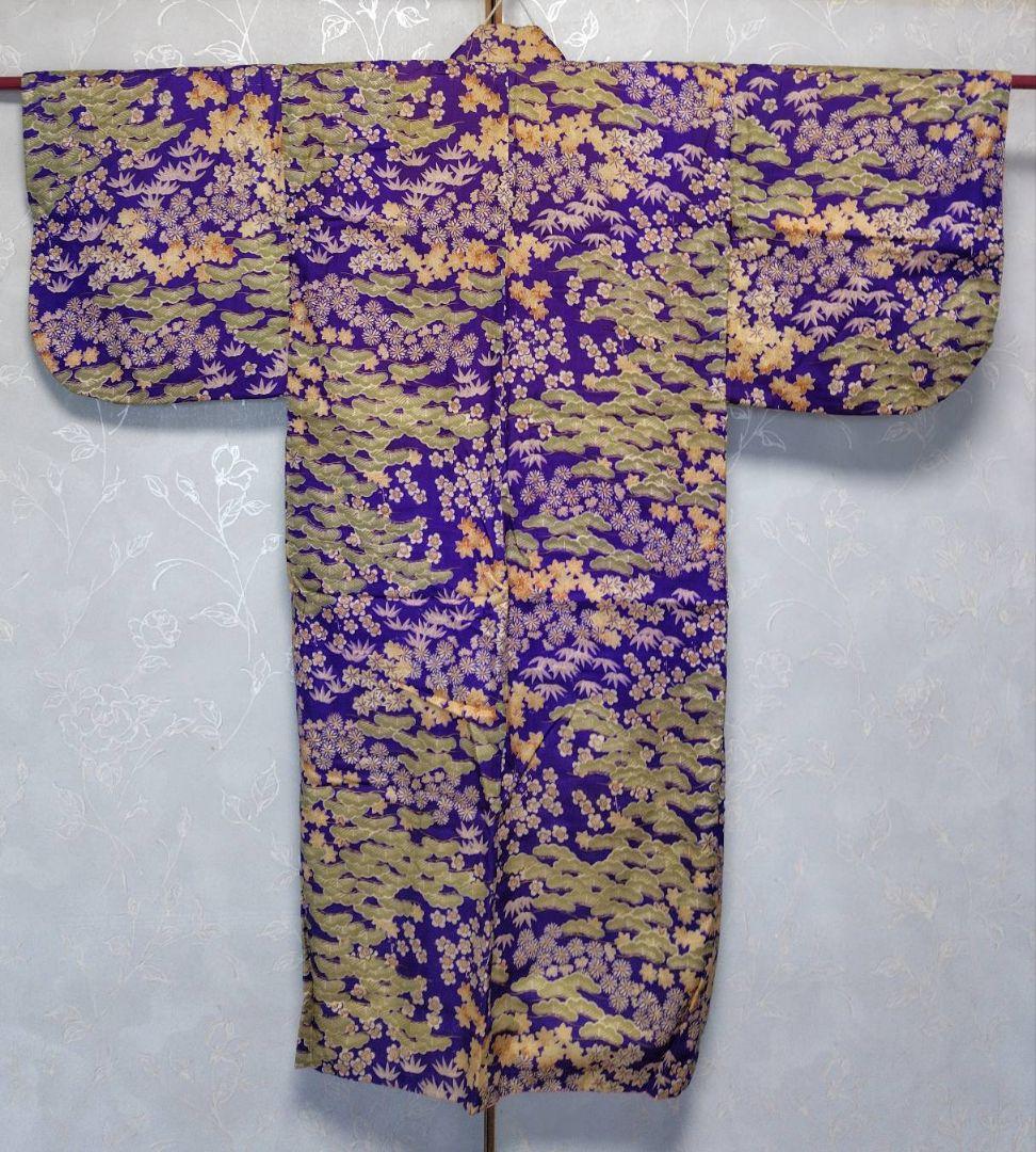 RK526アンティーク子供着物着丈104センチ裄丈52センチ木綿しつけ糸付き