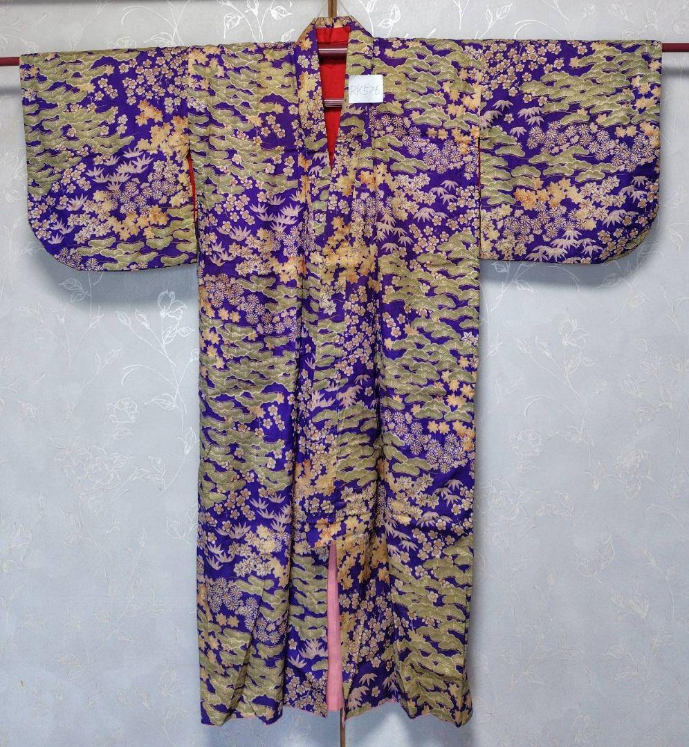 RK526アンティーク子供着物着丈104センチ裄丈52センチ木綿しつけ糸付き