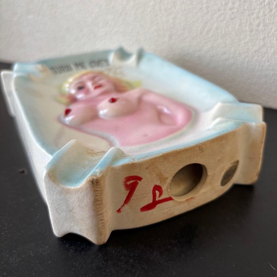 1950s アンティーク　ヌード　ガール　ピンナップ　アシュトレイ　陶器製