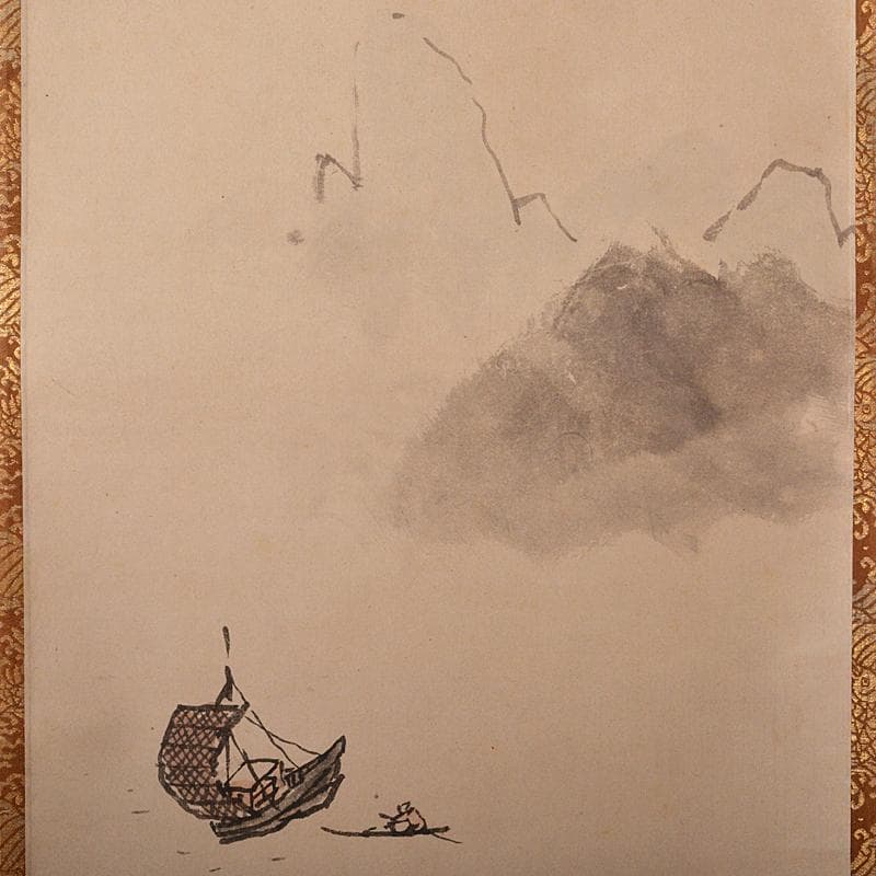 掛軸 久隅守景筆 三幅対 山水図 荘子図 書付共箱 D R5171 - メルカリ