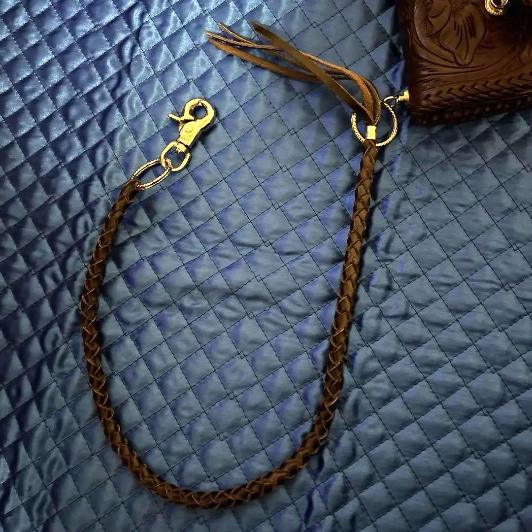 ［良品］K&R バイカーズウォレットダークブラウン レザーウォレット　本革