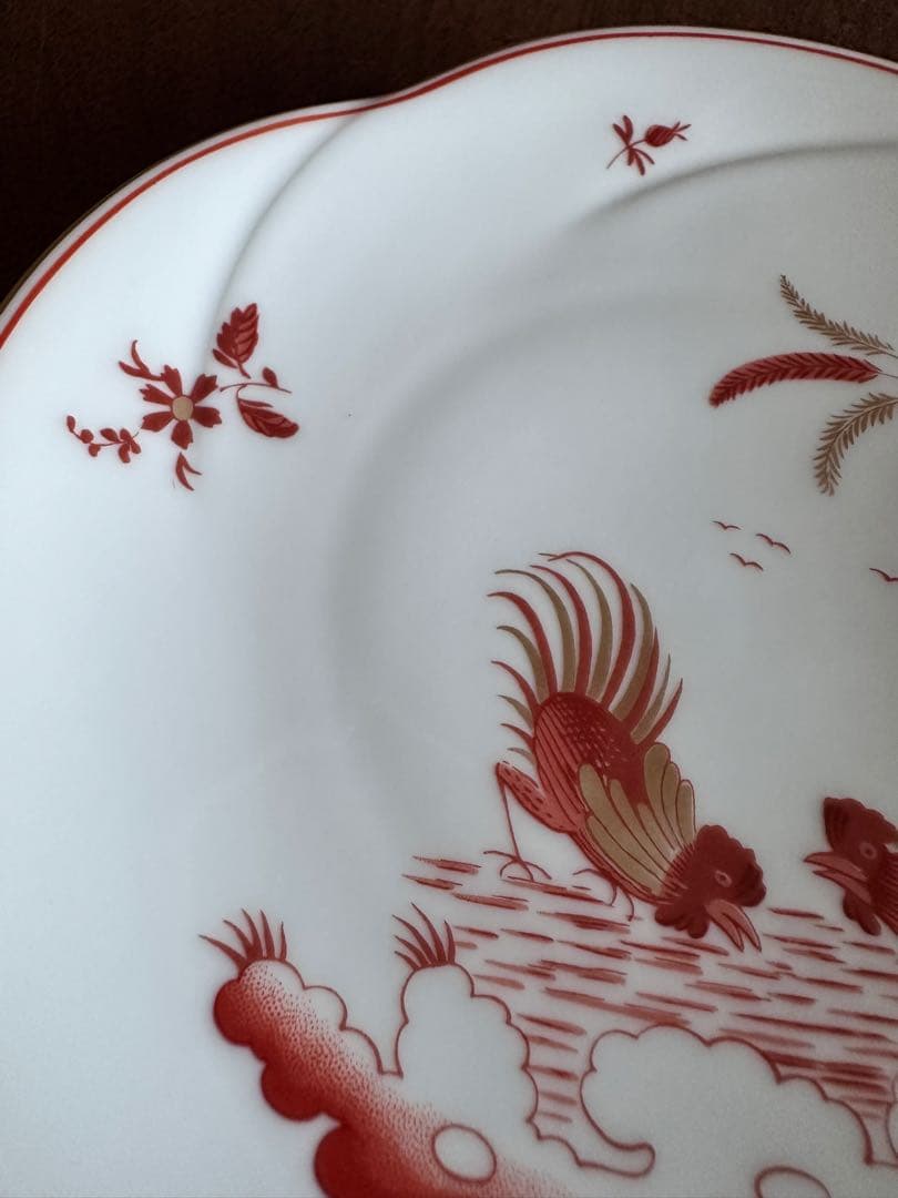 リチャード・ジノリ『レッドコック』皿プレート 花型 赤鶏 金彩 - メルカリ