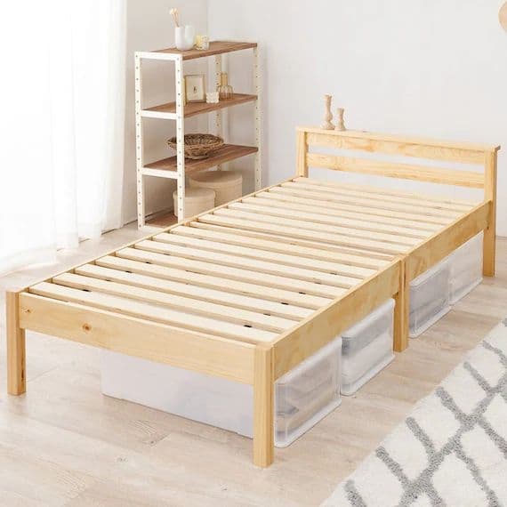 ニトリ 組立簡単 頑丈すのこベッド シングル 色ナチュラル 1台 希望者2台可