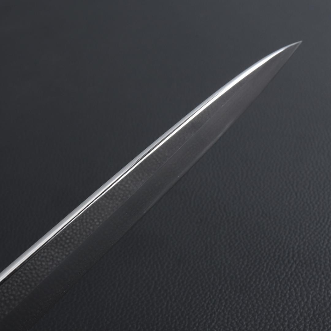 8402柳刃包丁尺一鏡面仕上げ刺身包丁刃は究極の切れ味 黒檀黒水牛白三本巻八角柄