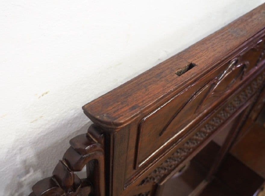 1194 唐木のスタンドミラー キャビネット 鏡 姿見 紫檀 アンティーク 中国