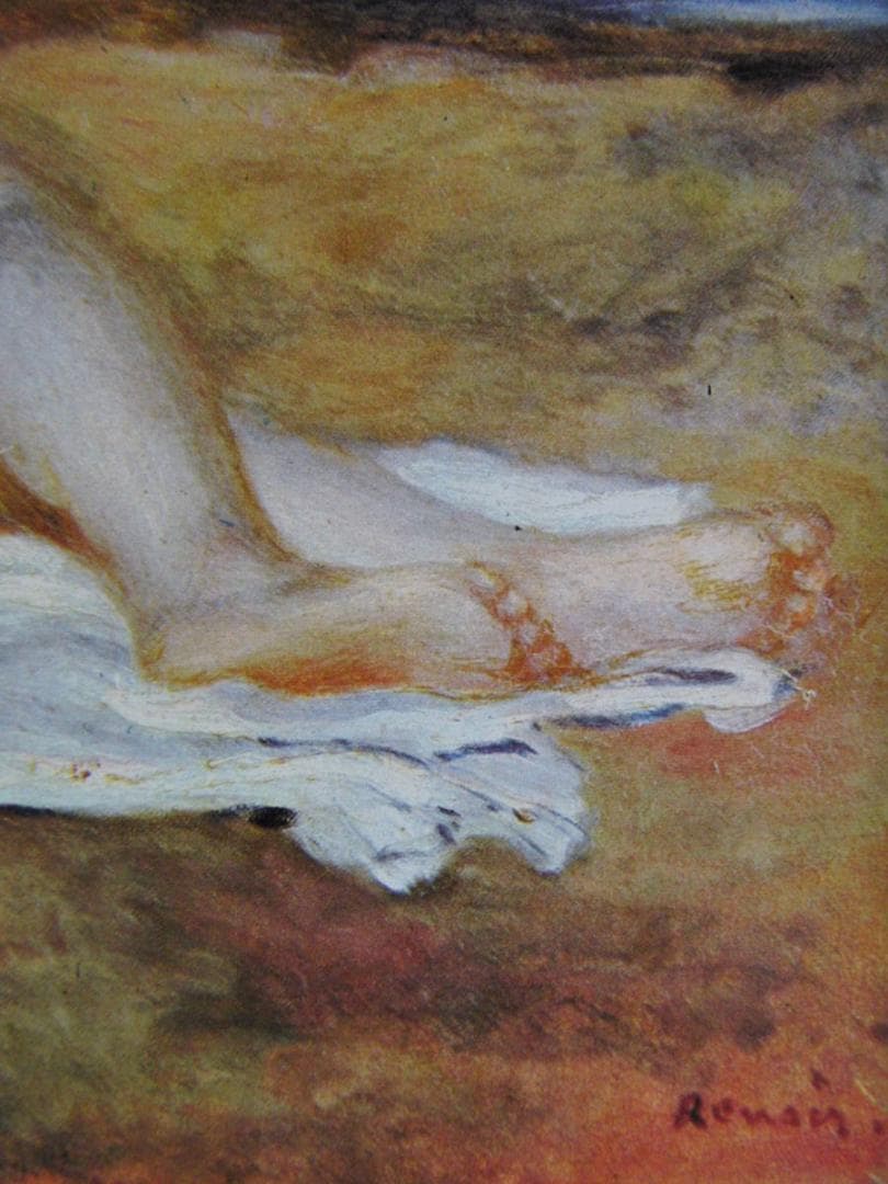 ピエール＝オーギュスト・ルノワール、【海辺に横たわる浴女】、希少な額装用画集より