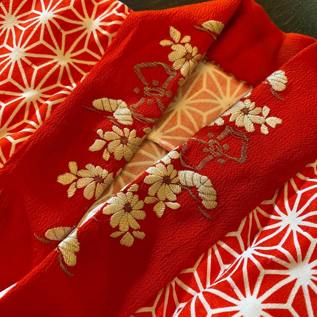 アンティーク 七五三 七歳 大きめ 大正ロマン 着物 帯 小物一式 フルセット