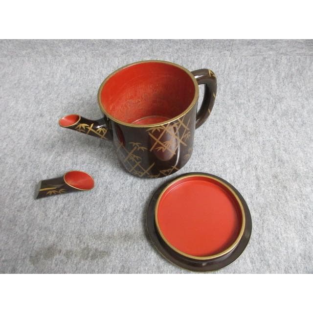 黒塗蒔絵竹垣に笹図湯斗 [B27955]の通販はau PAY マーケット - 輸入