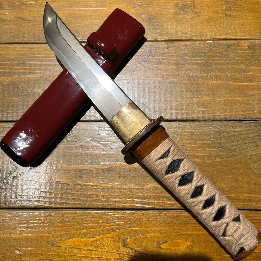 日本刀残欠クラフトナイフNo.36 尾州住正泰 拵 朱鞘 - メルカリ