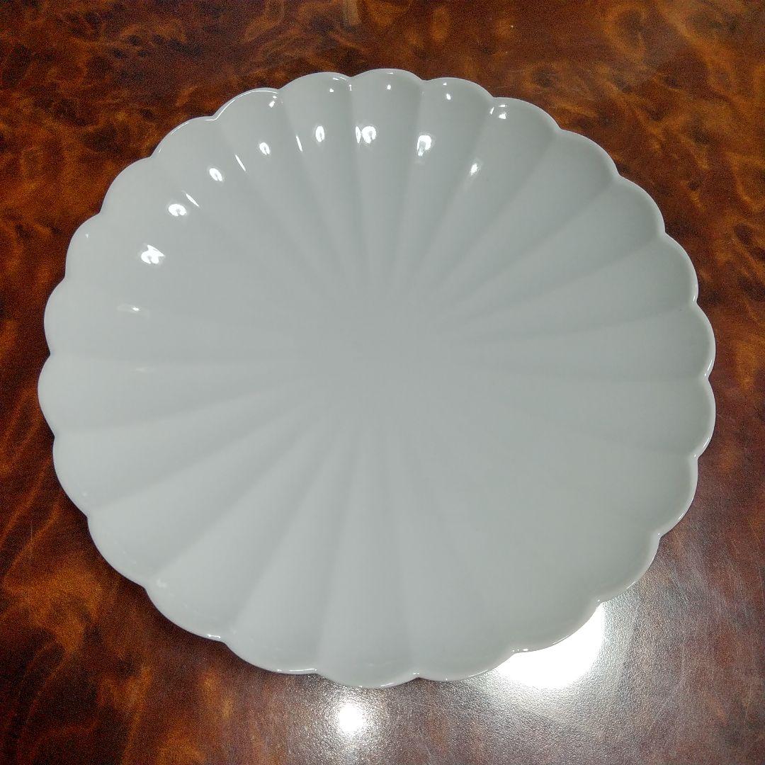 有田焼 賞美堂 観山窯 白磁 菊割皿揃 5枚セット 中皿 輪花皿 和皿