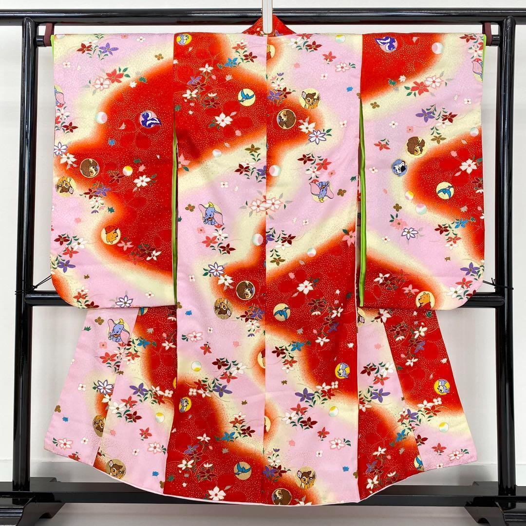 【着物と帯 時流】178ys◆七五三3才女 着物&被布コート公式Disney美品