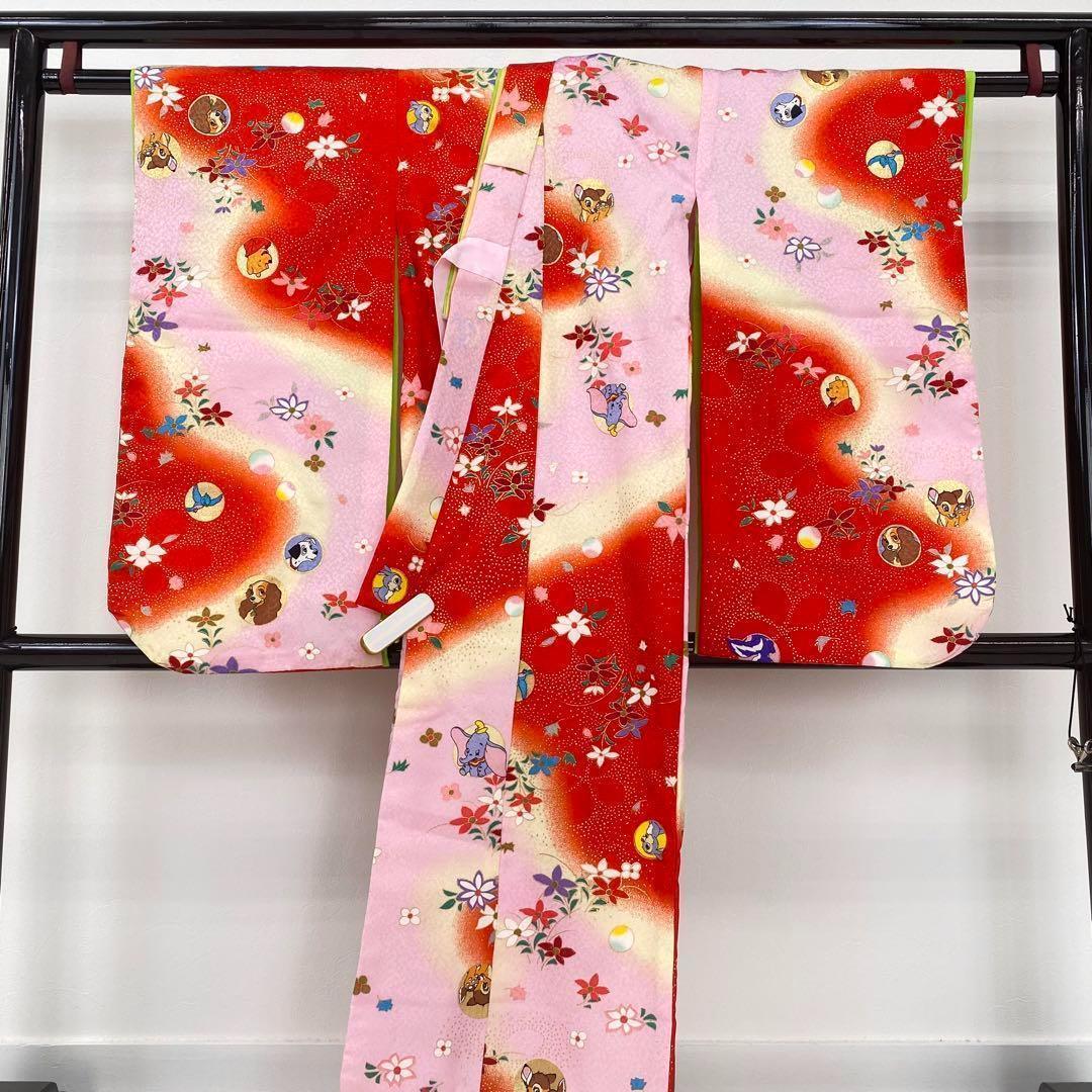 【着物と帯 時流】178ys◆七五三3才女 着物&被布コート公式Disney美品